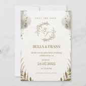 Braun und Creme Wasserfarbe Save the Date Hochzeit Einladung (Vorderseite)