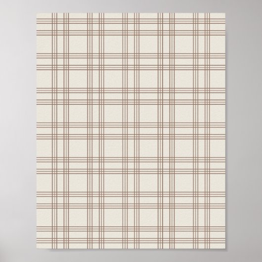 Braun und cremefarben Gingham Poster (Vorne)