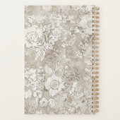 Braun und cremefarbene Blumen Planer (Rückseite)