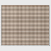 Braun- und cremefarbene Gingham-Karo-Muster-Gesche Geschenkpapier (Flach)