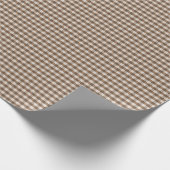 Braun- und cremefarbene Gingham-Karo-Muster-Gesche Geschenkpapier (Ecke)