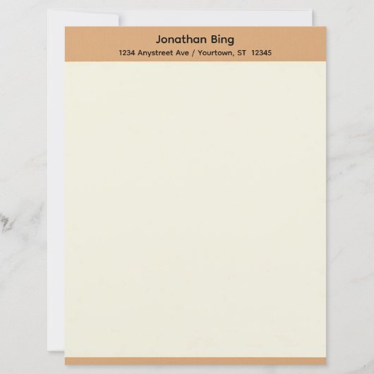 Braun- und cremefarbene Schreibwarenpapier (Vorderseite)