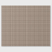 Braun- und cremefarbener Houndstooth-Klassiker  Geschenkpapier (Flach)