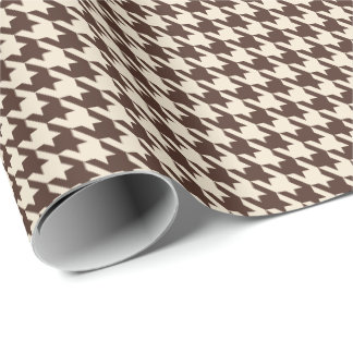 Braun- und cremefarbener Houndstooth-Klassiker Geschenkpapier