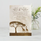 Braun und Elfenbeinafrikanische Giraffe Einladung (Stehend Vorderseite)