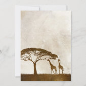 Braun und Elfenbeinafrikanische Giraffe Einladung (Rückseite)