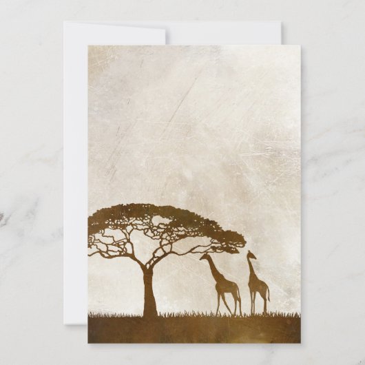 Braun und Elfenbeinafrikanische Giraffe Einladung (Rückseite)