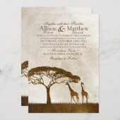 Braun und Elfenbeinafrikanische Giraffe Einladung (Vorne/Hinten)