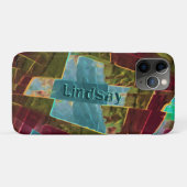 Braun- und gepunktet aussehendes Schnitzwachs Case-Mate iPhone Hülle (Rückseite (Horizontal))