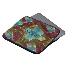 Braun- und gepunktet aussehendes Schnitzwachs Laptopschutzhülle