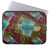 Braun- und gepunktet aussehendes Schnitzwachs Laptopschutzhülle (Vorderseite)