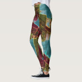 Braun- und gepunktet aussehendes Schnitzwachs Leggings (Links)