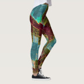 Braun- und gepunktet aussehendes Schnitzwachs Leggings (Rechts)