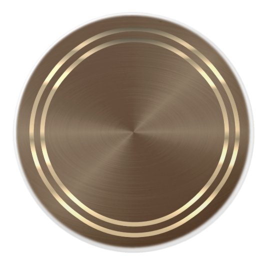 Braun und Gold Keramikknauf (Vorderseite)