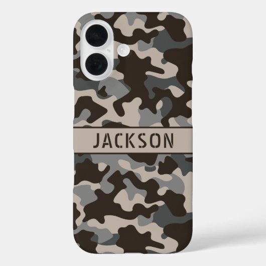 Braun und Grau getarnt Personalisiert Case-Mate iPhone Hülle (Rückseite)