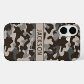 Braun und Grau getarnt Personalisiert Case-Mate iPhone Hülle (Rückseite (Horizontal))