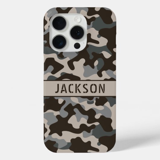 Braun und Grau getarnt Personalisiert Case-Mate iPhone Hülle (Rückseite)