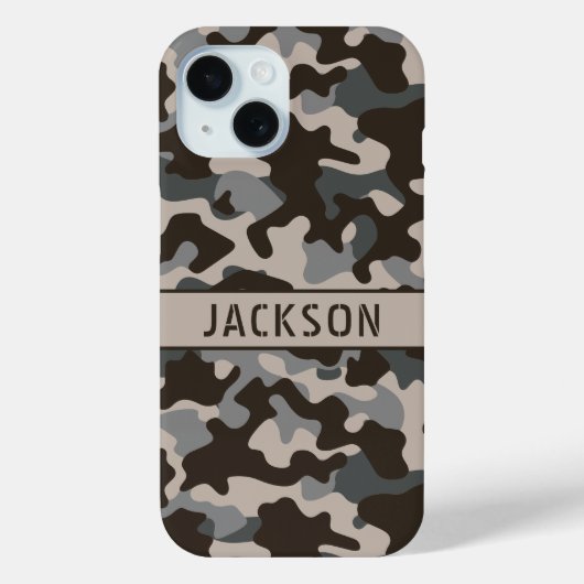 Braun und Grau getarnt Personalisiert Case-Mate iPhone Hülle (Rückseite)