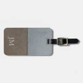 Braun- und Graulederstruktur Kundendesign Gepäckanhänger (Vorderseite horizontal)