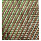 Braun und grün, gepunktet, rechteckige Stücke gesc Duschvorhang (Vorderseite)