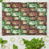 Braun und grün, gepunktet, rechteckige Stücke gesc Geschirrtuch (Gefaltet)