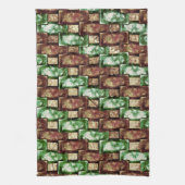 Braun und grün, gepunktet, rechteckige Stücke gesc Geschirrtuch (Vertikal)