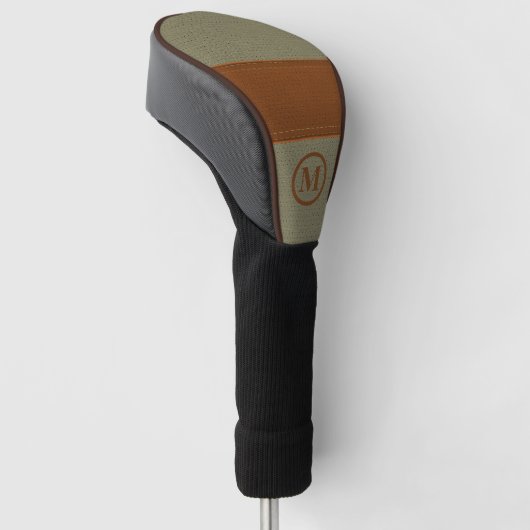Braun- und grünes Lederbild, kundenspezifisch Golf Headcover (angewinkelt)