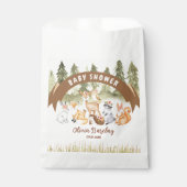 Braun- und Grünholztiere Kinderdusche Geschenktütchen (Vorderseite)