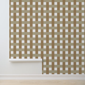 Braun und Khaki Karo - Gingham - Boho Erdig Tapete