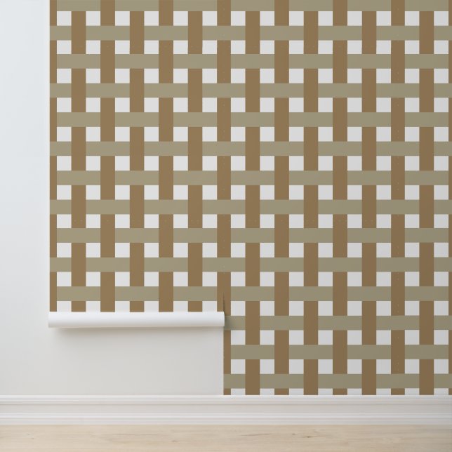 Braun und Khaki Karo - Gingham - Boho Erdig Tapete (Anwendung)