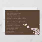 Braun- und Kirschblossom-Hochzeit Einladung (Rückseite)