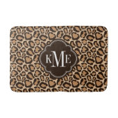 Braun und Leopard Print Custom Monogram Badematte (Vorderseite)