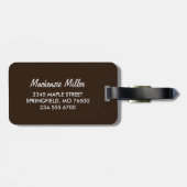 Braun und Leopard Print Custom Monogram Gepäckanhänger (Rückseite horizontal)