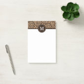 Braun und Leopard Print Custom Monogram Post-it Klebezettel (Büro)