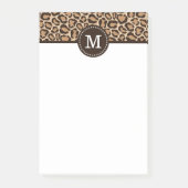 Braun und Leopard Print Custom Monogram Post-it Klebezettel (Vorderseite)