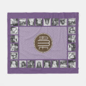 Braun und Lila Zickzack Muster, kundenspezifisches Fleecedecke (Vorderseite (Horizontal))