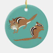 Braun und Minze Green Chipmunk Liebhaber Personali Keramik Ornament (Hinten)