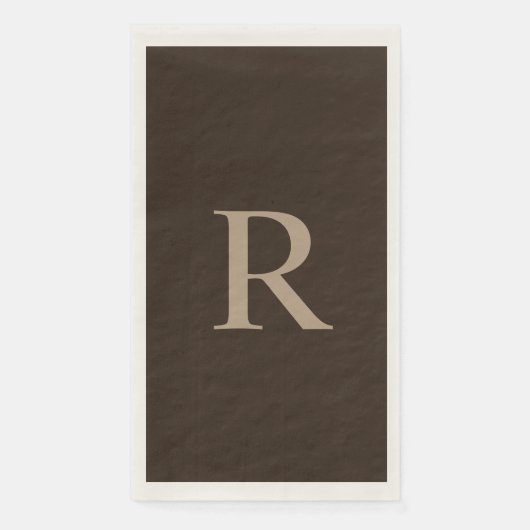 Braun- und Mit Monogramm Papierhandtuch Serviette (Vorderseite)