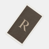 Braun- und Mit Monogramm Papierhandtuch Serviette (Ecke)