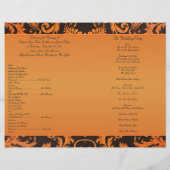 Braun und Orange Damask Hochzeitsprogramm (Rückseite)