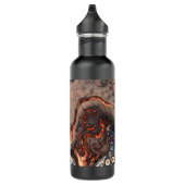 Braun und orange Moderne Kunst Edelstahlflasche (Rechts)