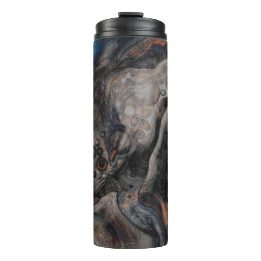 Braun und orange Moderne Kunst Thermosbecher (Vorderseite)