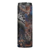 Braun und orange Moderne Kunst Thermosbecher (Rückseite)