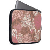 Braun- und rosa Blumenmuster Laptopschutzhülle (Vorne Rechts)