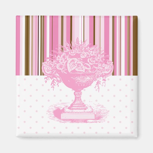Braun und rosa Chic Magnet (Vorne)