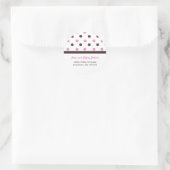 Braun und Rosa: Polka Dot Address Sticker (Tasche)