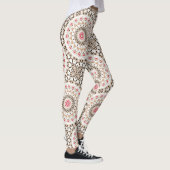 Braun und Rosen Rosa Mandala Muster Leggings (Rechts)