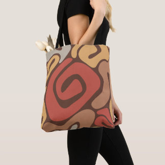 Braun- und Rostfarbene warme Spiralfeder-Muster Tasche