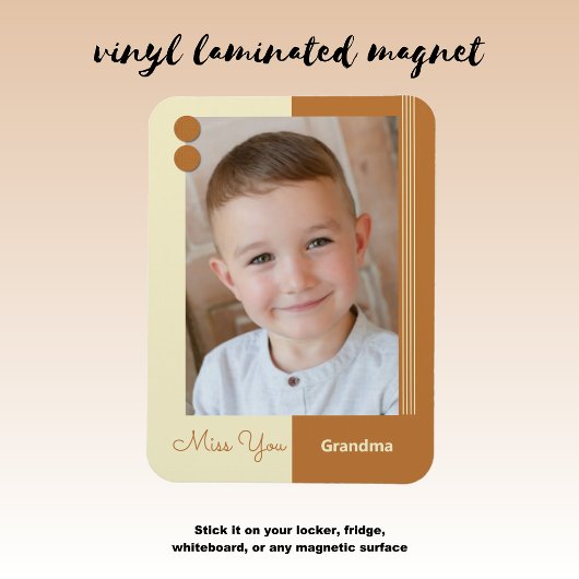 Braun und Sahne vermissen Oma Foto Magnet