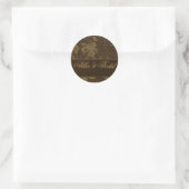 Braun- und Sahnekleber Runder Aufkleber (Tasche)